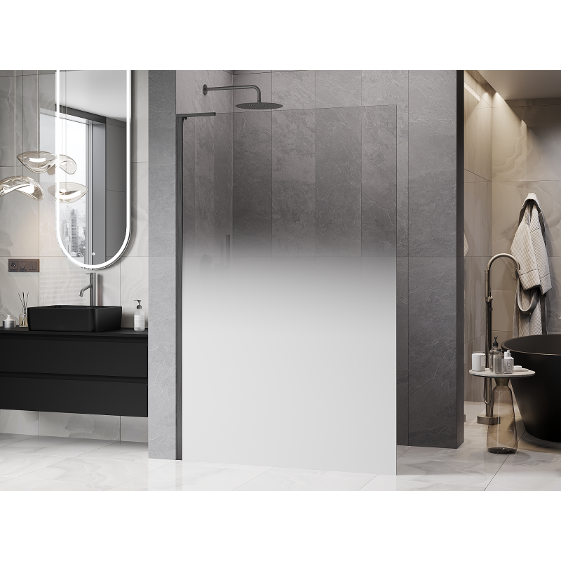 Mexen Kioto L душевая преграда Walk-in 80 x 200 см, бяла омбре 8 мм, четка gun gray