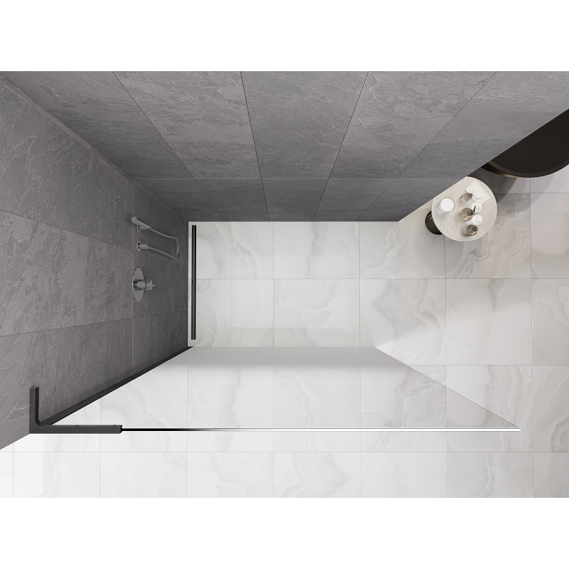 Mexen Kioto L душевая преграда Walk-in 80 x 200 см, бяла омбре 8 мм, четка gun gray