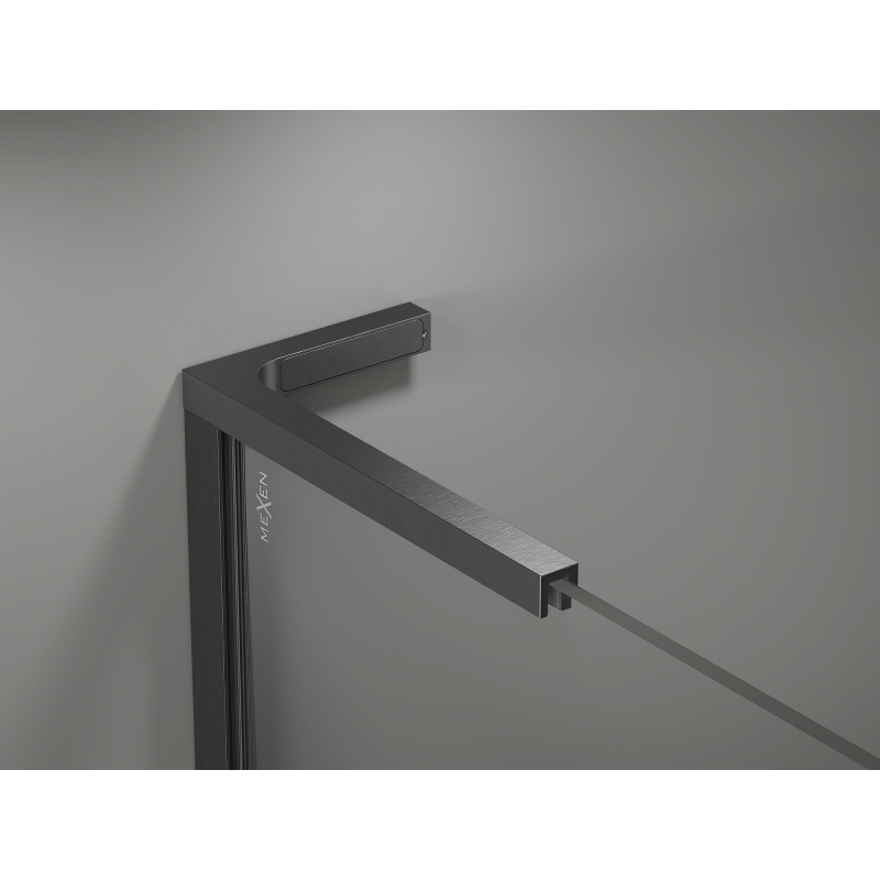 Mexen Kioto L Душ панел Walk-in 120 x 200 см, омбре бяло 8 мм, gun сив полиран