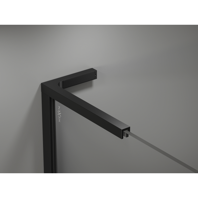 Mexen Kioto L Стъклена стена за душ Walk-in 90 x 200 cm, омбре бяло 8 мм, черна