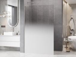 Mexen Kioto L душ-преграда Walk-in 120 x 200 см, бял омбре 8 мм, четкован никел