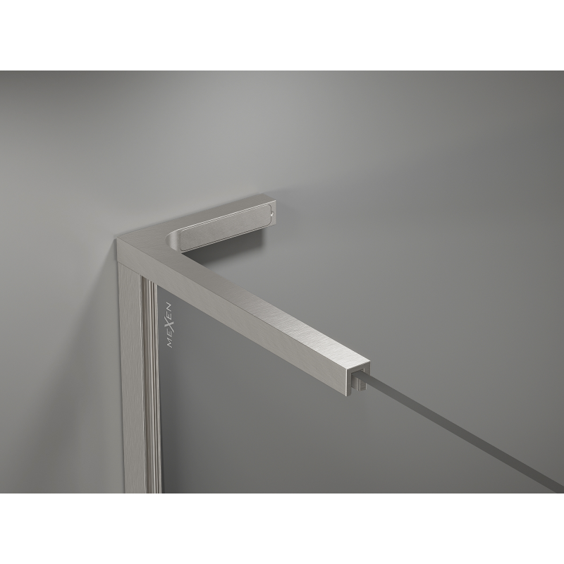 Mexen Kioto L душ-преграда Walk-in 120 x 200 см, бял омбре 8 мм, четкован никел