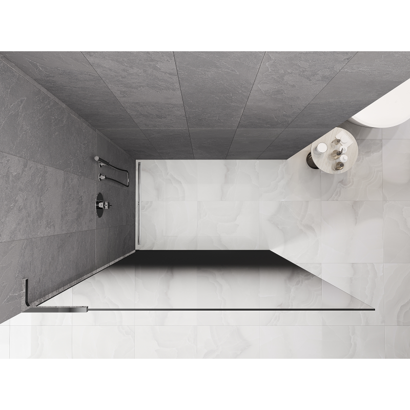 Mexen Kioto L Панел за душ Walk-in 120 x 200 cm, черно омбре 8 mm, хром - 800-120-103-01-76