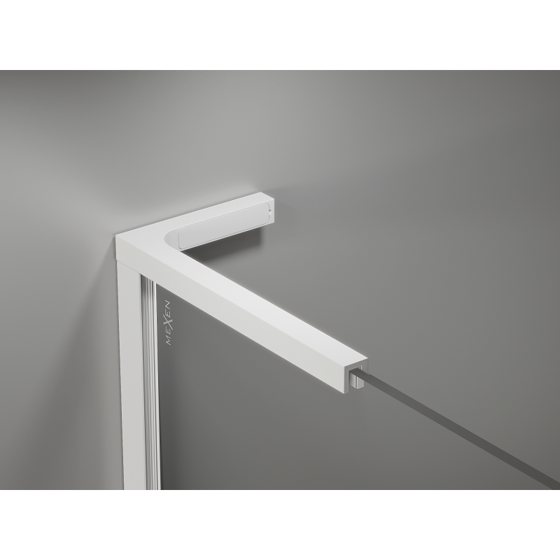 Mexen Kioto L Душ преграда Walk-in 110 x 200 cm, омбре черна 8 mm, бяла - 800-110-103-20-76