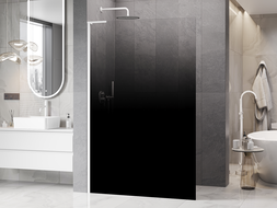 Mexen Kioto L Душ преграда Walk-in 110 x 200 cm, омбре черна 8 mm, бяла - 800-110-103-20-76