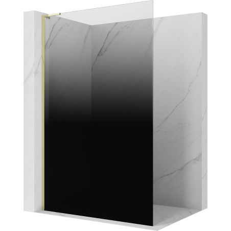 Mexen Kioto L душ преграда Walk-in 90 x 200 cm, омбре черно 8 mm, златно - 800-090-103-50-76