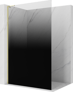 Mexen Kioto L Душ стена Walk-in 120 x 200 cm, омбре черна 8 mm, златна - 800-120-103-50-76