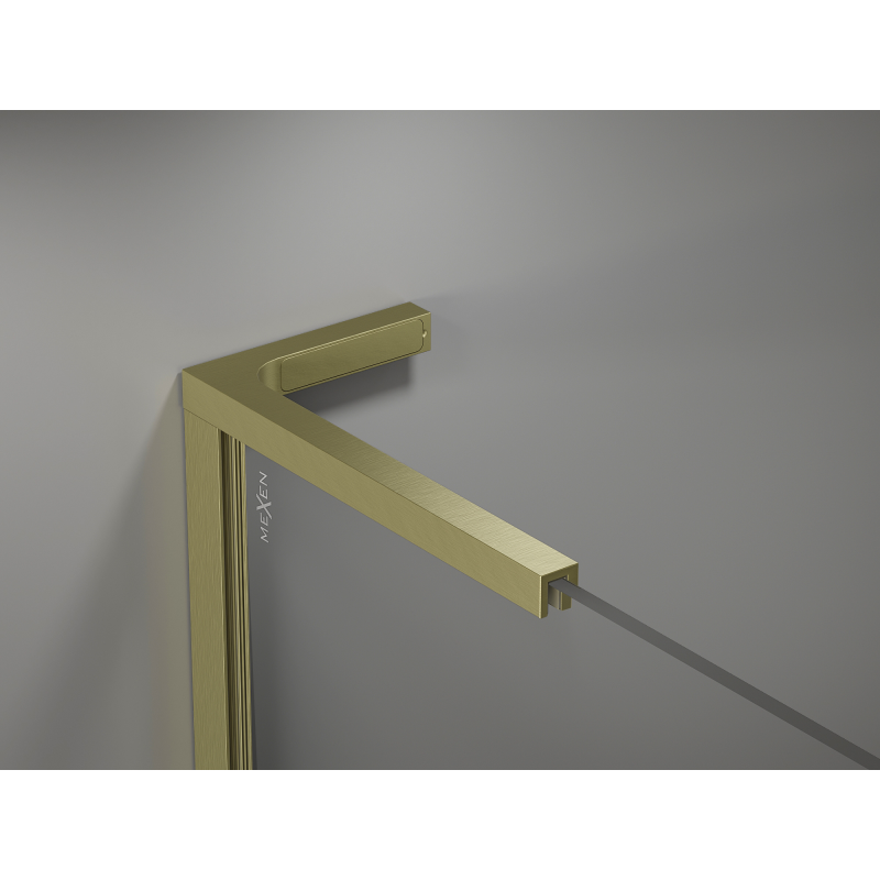 Mexen Kioto L стенен параван за душ Walk-in 120 x 200 см, омбре черно 8 мм, златно