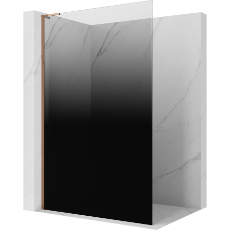 Mexen Kioto L панел за душ Walk-in 80 x 200 cm, омбре черен 8 мм, розово злато