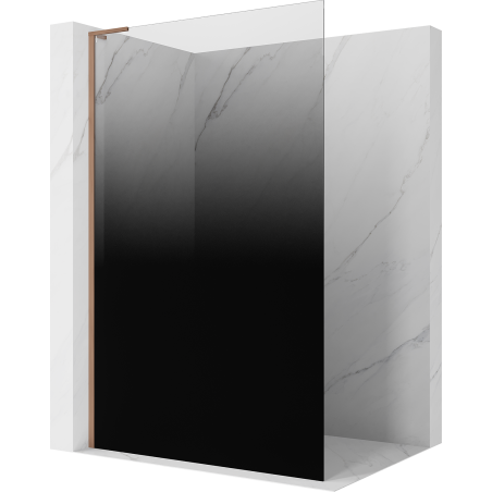 Mexen Kioto L душ стена Walk-in 90 x 200 cm, омбре черна 8 mm, четкана мед - 800-090-103-65-76