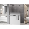 Mexen Kioto+ душ параван с полица Walk-in 90 x 200 см, омбре бяло 8 мм, хром
