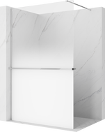 Mexen Kioto+ душ параван с полица Walk-in 90 x 200 см, омбре бяло 8 мм, хром