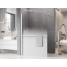 Mexen Kioto+ преграда за душ с полица Walk-in 80 x 200 см, омбре бяла 8 мм, бяла