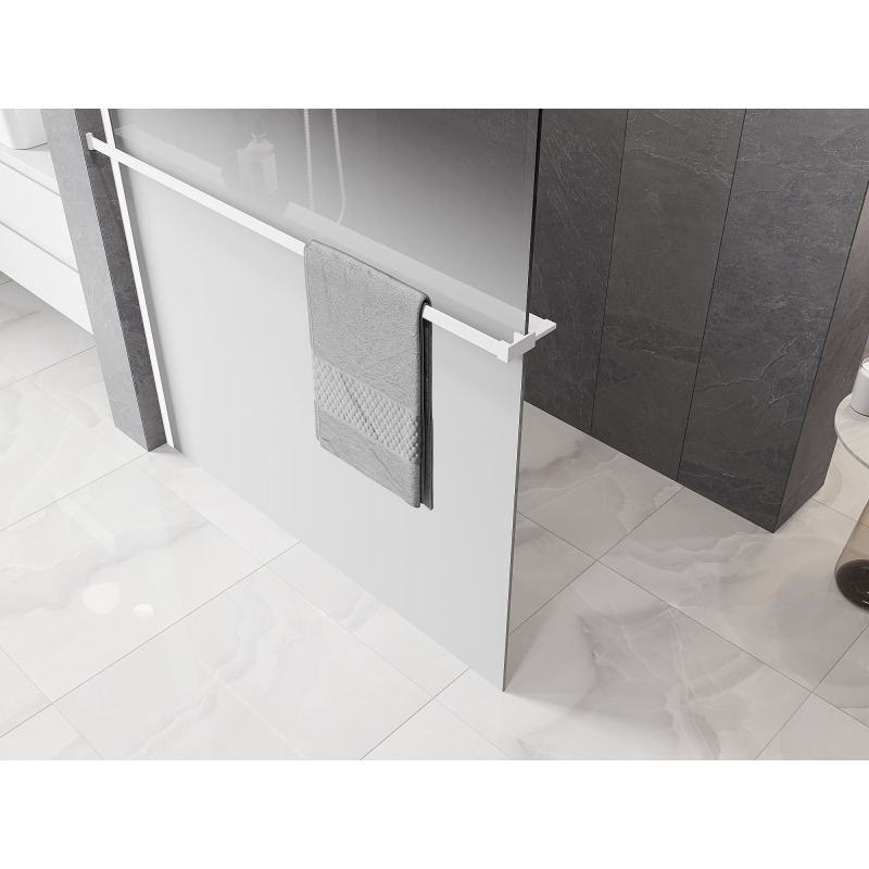Mexen Kioto+ Душ стена с рафт Walk-in 90 x 200 см, омбре бяло 8 мм, бяло - 800-090-121-20-86