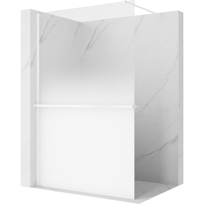 Mexen Kioto+ Душ стена с рафт Walk-in 90 x 200 см, омбре бяло 8 мм, бяло - 800-090-121-20-86
