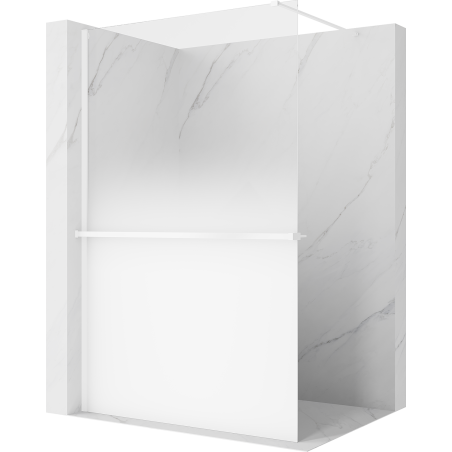 Mexen Kioto+ душова стена с рафт Walk-in 100 x 200 cm, омбре бяла 8 mm, бяла - 800-100-121-20-86