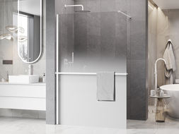 Mexen Kioto+ преграда за душ с рафт Walk-in 120 x 200 см, омбре бяла 8 мм, бяла