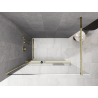 Mexen Kioto+ душ стена с рафт Walk-in 90 x 200 см, бял омбре 8 мм, златна - 800-090-121-50-86