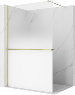 Mexen Kioto+ душ панел с рафт Walk-in 140 x 200 см, омбре бяла 8 мм, златна - 800-140-121-50-86