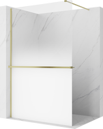 Mexen Kioto+ душ сепаратор с рафт Walk-in 70 x 200 см, бял омбре 8 мм, златисто матов