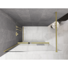 Mexen Kioto+ душ стена с рафт Walk-in 120 x 200 см, омбре бяло 8 мм, златно четкано