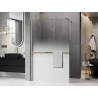 Mexen Kioto+ душ кабина със стойка Walk-in 130 x 200 см, омбре бяла 8 мм, златна