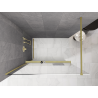 Mexen Kioto+ душ кабина със стойка Walk-in 130 x 200 см, омбре бяла 8 мм, златна