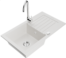 Mexen Pablo гранитна мивка с една камера с отцедник и кухненски смесител