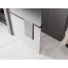 Mexen Kioto+ душ стена с рафт Walk-in 90 x 200 см, омбре бяла 8 мм, матирана мед