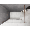 Mexen Kioto+ душ преграда с рафт Walk-in 150 x 200 см, омбре бяло 8 мм, четкана мед