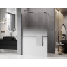 Mexen Kioto+ душ стенен панел с рафт Walk-in 120 x 200 см, омбре бяло 8 мм, четка