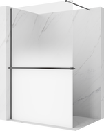 Mexen Kioto+ душ стенен панел с рафт Walk-in 120 x 200 см, омбре бяло 8 мм, четка