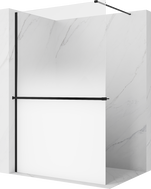 Mexen Kioto+ душ-панел с рафт Walk-in 110 x 200 cm, омбре бяла 8 mm, черна - 800-110-121-70-86