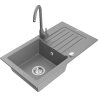 Mexen Pablo Гранитна мивка с 1 отделение, отцедник и кухненски смесител Telma,