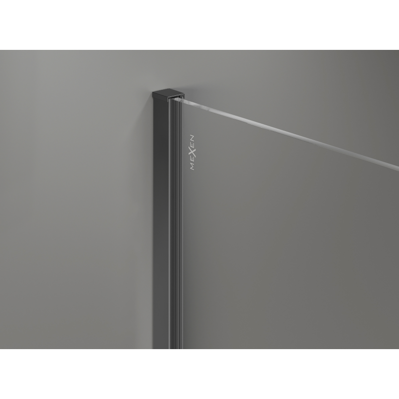 Mexen Kioto+ душ преграда с рафт Walk-in 140 x 200 см, бяло омбре 8 мм, гън метал