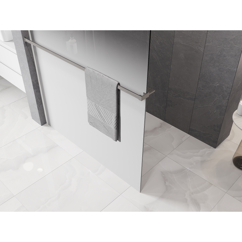 Mexen Kioto+ душ стена с рафт Walk-in 80 x 200 см, омбре бяла 8 мм, матиран никел
