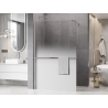 Mexen Kioto+ Преградна душ стена с рафт Walk-in 140 x 200 см, бяла омбре 8 мм, четкан