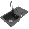 Mexen Pablo гранитна мивка с 1 отделение със сушилник и кухненски смесител
