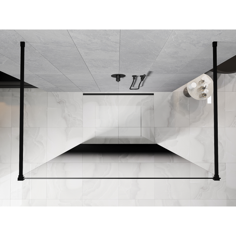 Mexen Kioto свободностояща душ-преграда 100 x 200 cm, омбре черна 8 мм, черна
