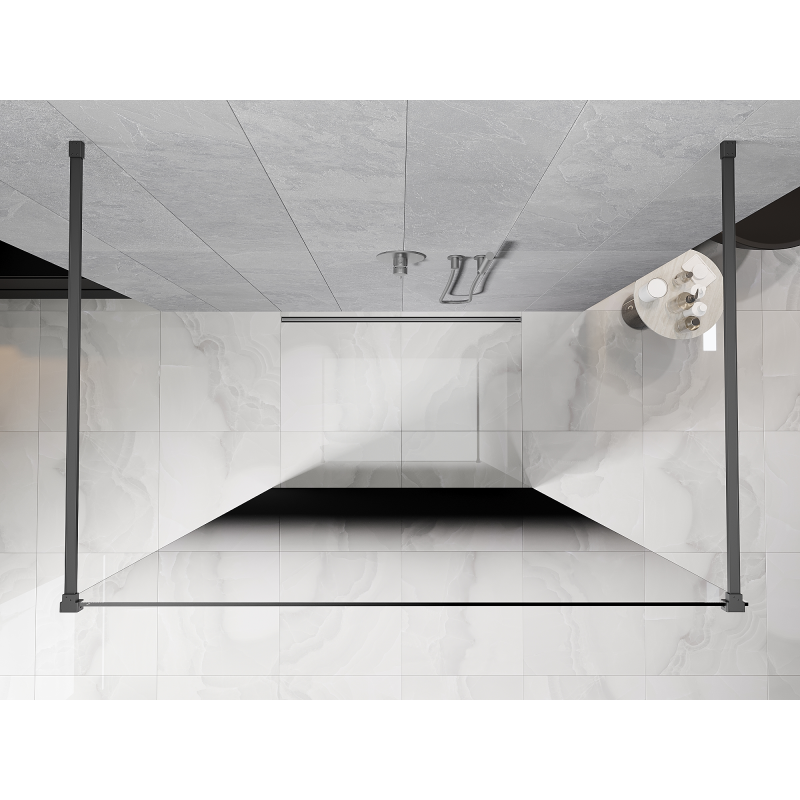 Mexen Kioto самостоятелна душ кабина 100 x 200 см, черна омбре 8 мм, Gun Metal