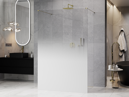Mexen Kioto свободностояща душ стена 120 x 200 см, омбре бяло 8 мм, златна
