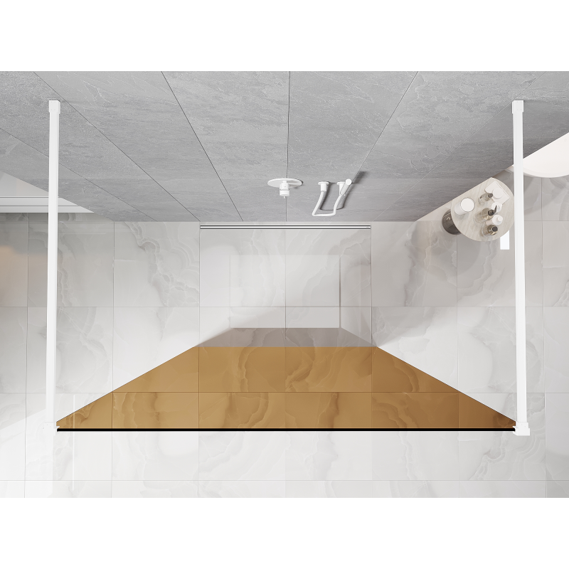 Mexen Kioto Свободностояща душ стена 110 x 200 cm, бронз 8 mm, бяла - 800-110-002-20-32