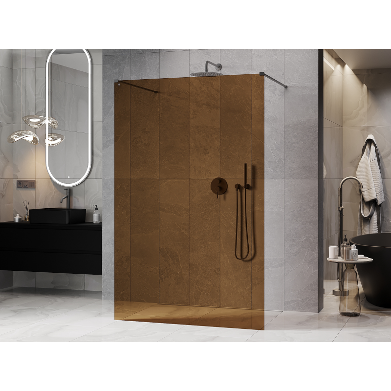 Mexen Kioto свободно стояща душ кабина 100 x 200 см, бронз 8 мм, gun метал