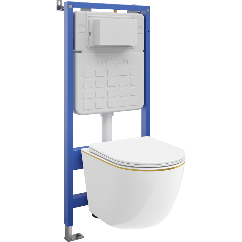 Mexen Lena комплект за вграждане WC Tex Slim със структура, WC чиния и капак със