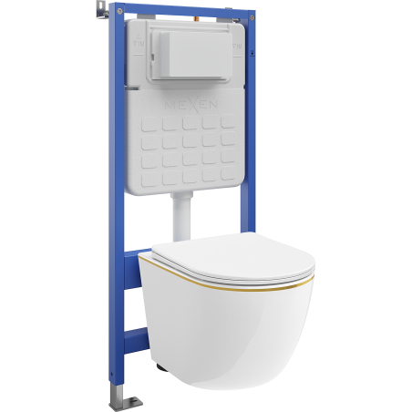 Mexen Lena комплект за вграждане WC Tex Slim със структура, WC чиния и капак със