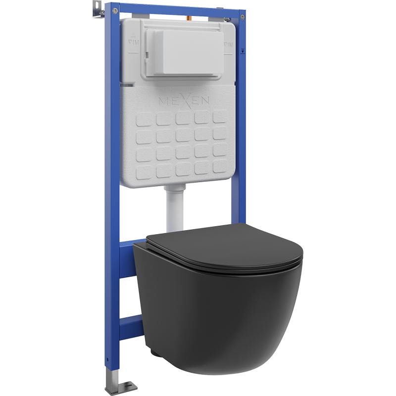 Mexen Lena вграден комплект WC с носеща конструкция Tex Air Slim с WC чиния и капак