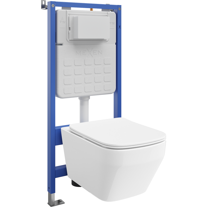 Mexen Riva комплект за вграждане WC с пневматична рамка Tex Air Slim с чиния WC