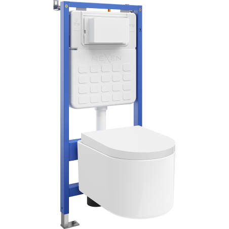 Mexen Sofia скрито WC комплект Tex Slim с моноблок и падаща седалка, бял - 610030540200