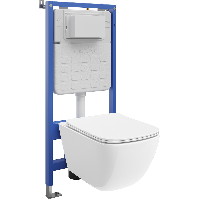 Mexen Timo комплект за вграждане WC стелаж Tex Slim с WC чиния Tornado и седалка със