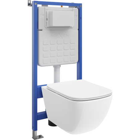 Mexen Timo комплект за вграждане WC стелаж Tex Slim с WC чиния Tornado и седалка със
